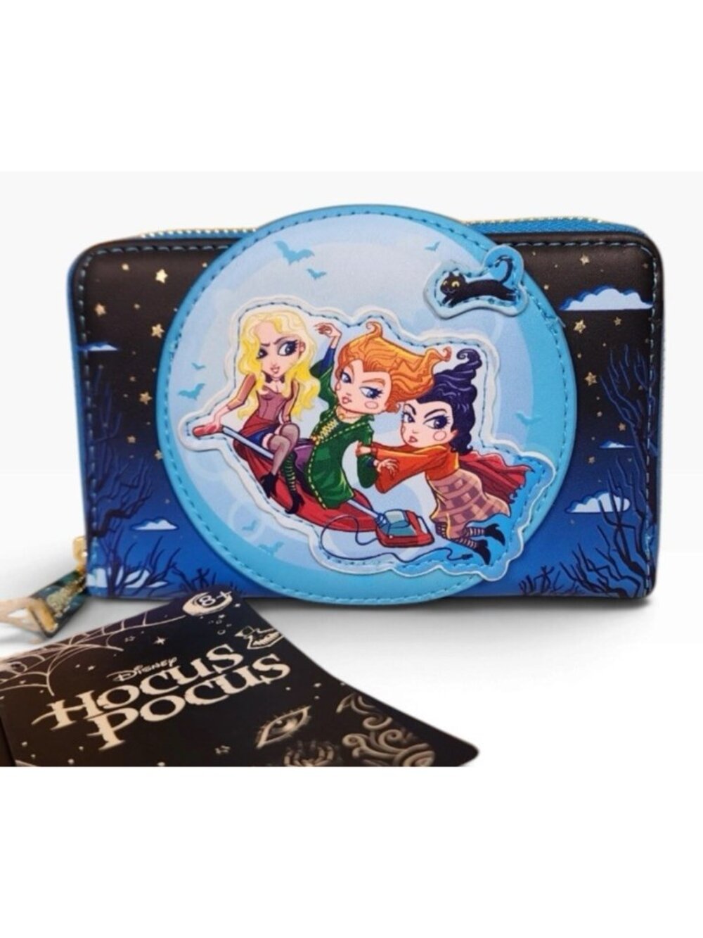 Loungefly Disney Hocus Pocus Sanderson Sisters Poster Glow Zip Around Wallet NWT